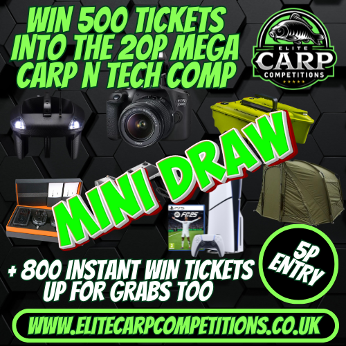 CARP N TECH MINI DRAW WITH 1300 TICKETS UP FOR GRABS