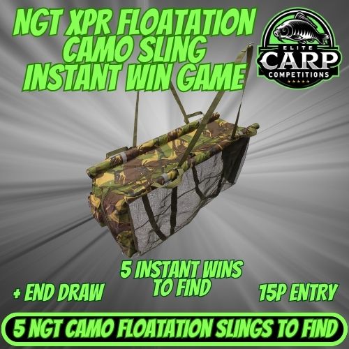 NGT XPR FLOATATION CAMO RETENSION SLING INSTANT WIN GAME + END DRAW