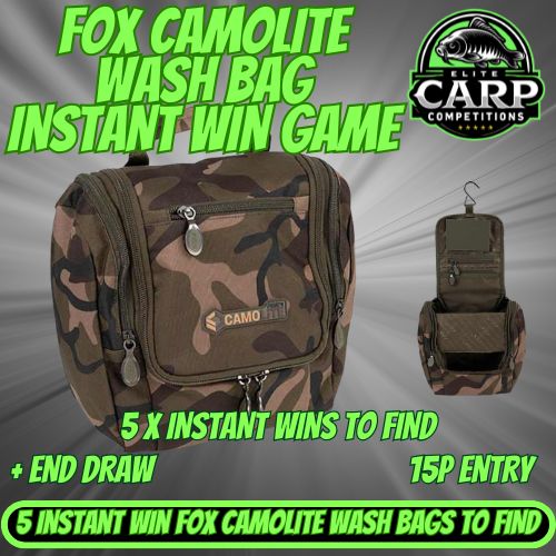 FOX CAMOLITE WASH BAG INSTANT WIN GAME + END DRAW