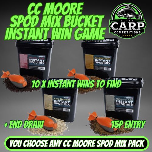 CC MOORE SPOD MIX BUCKET INSTANT WIN GAME + END DRAW