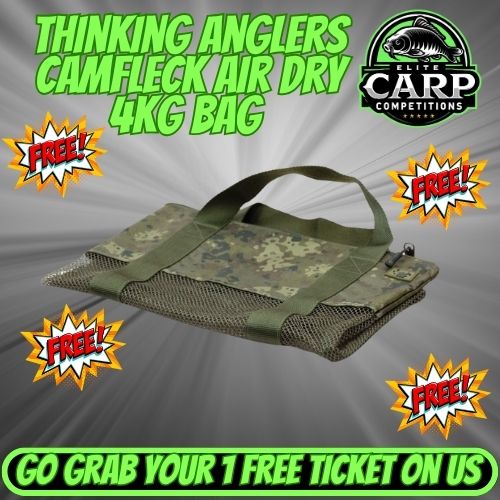 FREE AUTO DRAW GIVEAWAY THINKING ANGLERS CAMFLECK 4KG AIR DRY BAG