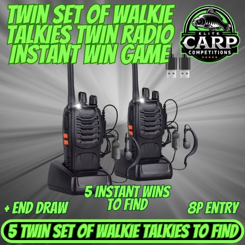 TWIN SET OF WALKIE TALKIE RADIOS INSTANT WIN GAME + END DRAW
