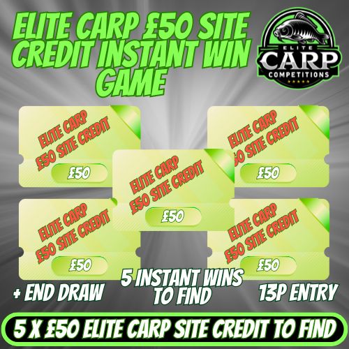 ELITE CARP £50 SITE CREDIT INSTANT WIN GAME + END DRAW