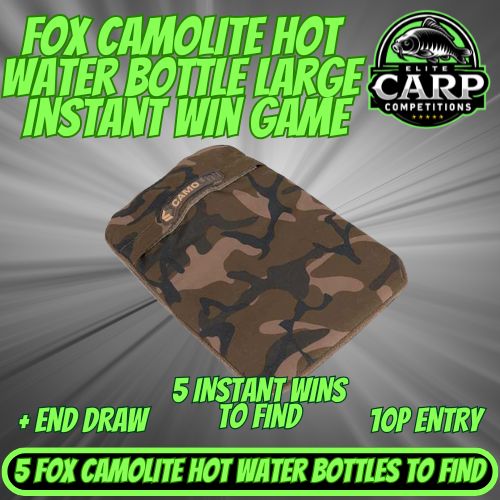 FOX CAMOLITE HOT WATER BOTTLE LARGE INSTANT WIN GAME + END DRAW