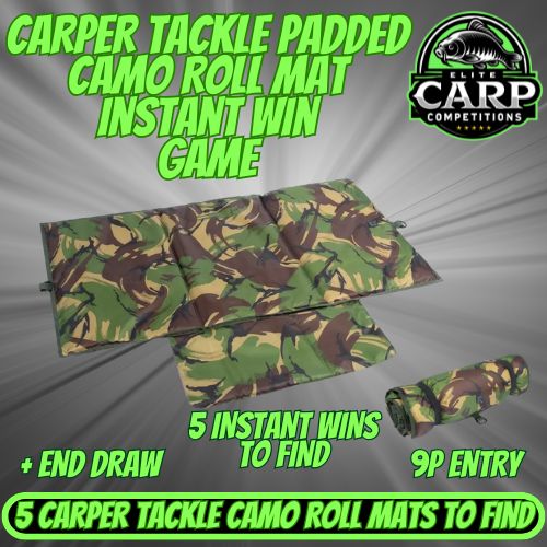 CARPER TACKLE PADDED CAMO ROLL MAT INSTANT WIN GAME + END DRAW