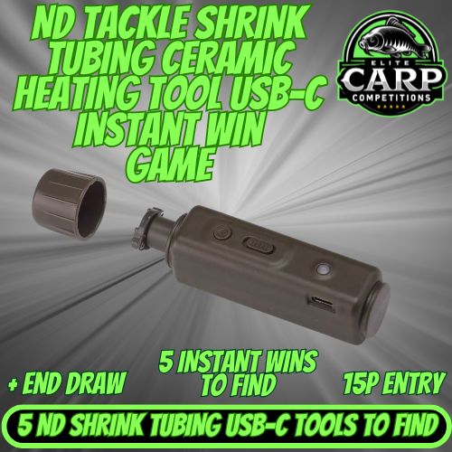 ND TACKLE SHRINK TUBING CERAMIC HEATING TOOL USB-C INSTANT WIN GAME + END DRAW