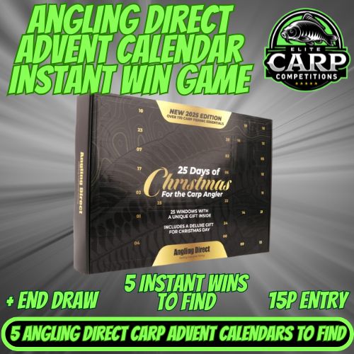 ANGLING DIRECT CARP ADVENT CALENDAR INSTANT WIN GAME + END DRAW
